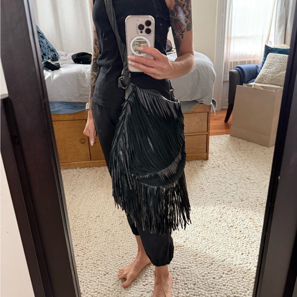 Fringed Black and silver Women's Bag - Picture 6 of 7